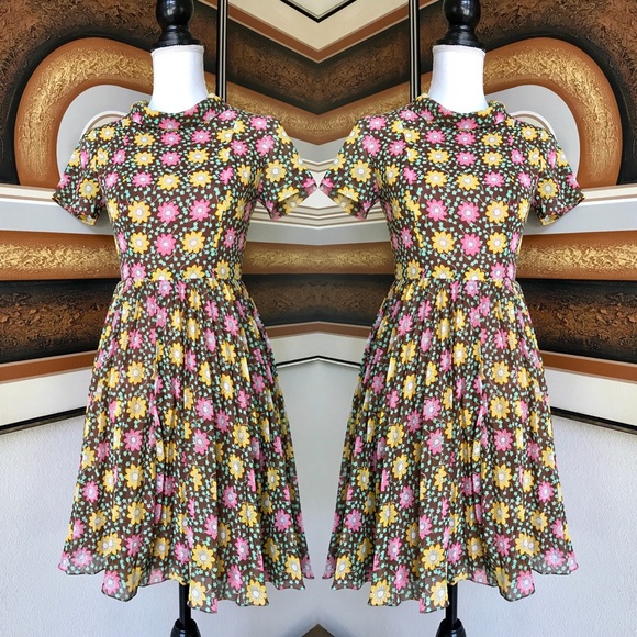 🌸Vintage ‘50s Cherry Blossoms Dress XS/S🌸 - Picture 8 of 8